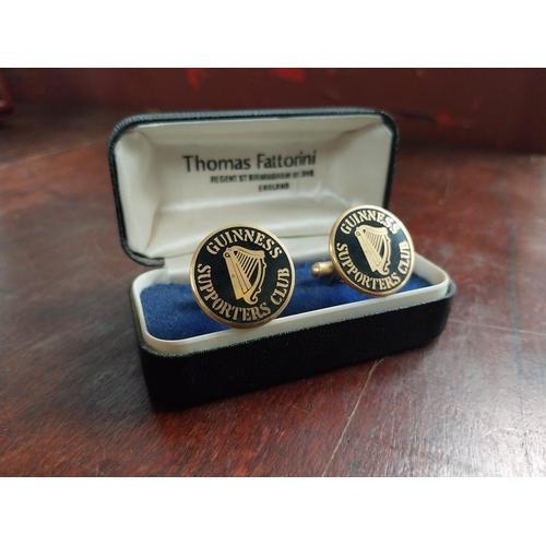 646 - Two sets of Guinness cuff links - Guinness Supporters Club and Guinness Label. PART OF THE DAVID HUG... 