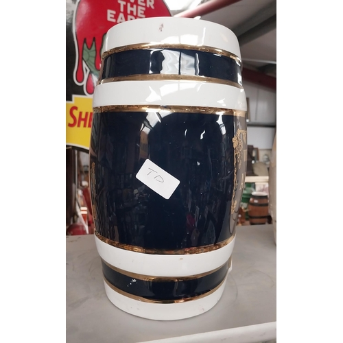 647 - Ceramic Williams and Humbert Amontillado Sherry dispenser. {30 cm H x 26 cm W}.