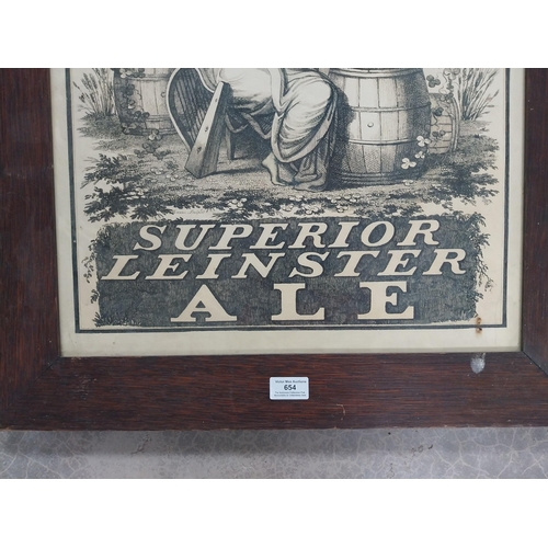 654 - John Sweetman & Co. Supplier Leinster Ale framed advertising print {74 cm H x 61 cm W}.