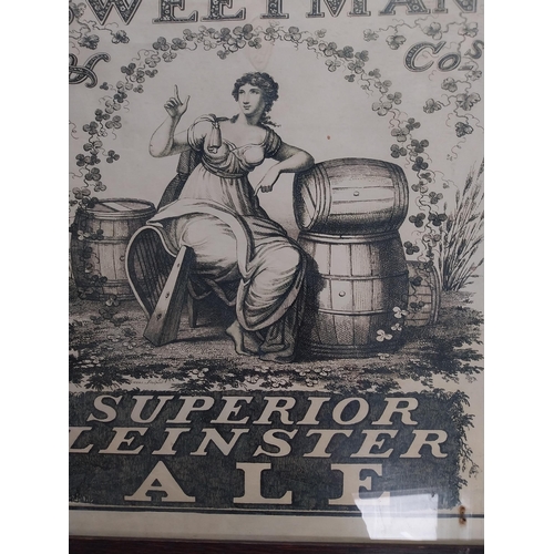 654 - John Sweetman & Co. Supplier Leinster Ale framed advertising print {74 cm H x 61 cm W}.