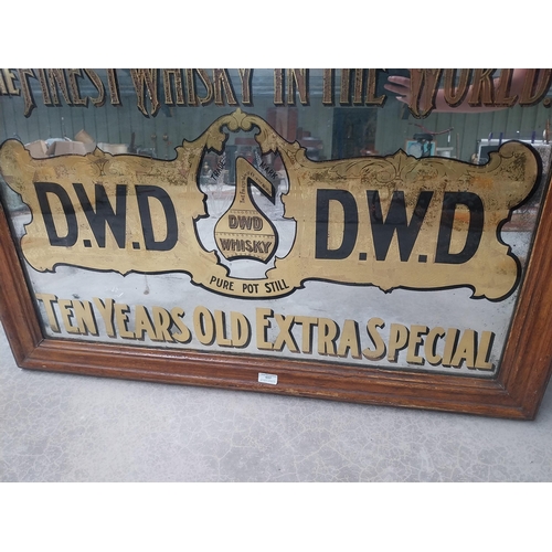 657 - 1900s The Finest Whiskey in the World D.W.D 10 year old extra special framed advertising mirror {73 ... 