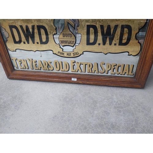 657 - 1900s The Finest Whiskey in the World D.W.D 10 year old extra special framed advertising mirror {73 ... 