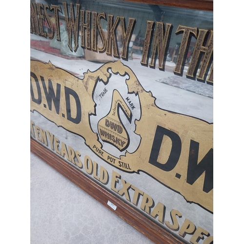 657 - 1900s The Finest Whiskey in the World D.W.D 10 year old extra special framed advertising mirror {73 ... 