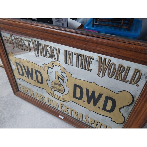 657 - 1900s The Finest Whiskey in the World D.W.D 10 year old extra special framed advertising mirror {73 ... 