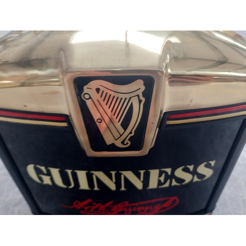 669 - Guinness Perspex and brass light up counter advertising font {21 cm H x 21 cm W x 14 cm D}.