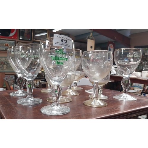 672 - Miscellaneous lot of Tullamore Dew and Irish Coffee glasses. {14 cm H x 6 cm Dia.} approx.