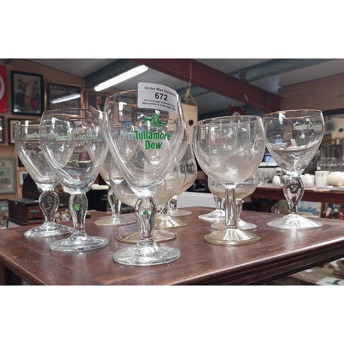 672 - Miscellaneous lot of Tullamore Dew and Irish Coffee glasses. {14 cm H x 6 cm Dia.} approx.