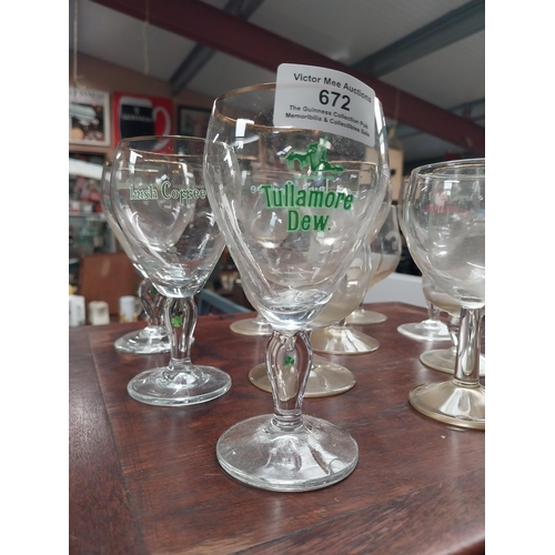 672 - Miscellaneous lot of Tullamore Dew and Irish Coffee glasses. {14 cm H x 6 cm Dia.} approx.