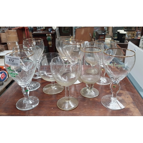 672 - Miscellaneous lot of Tullamore Dew and Irish Coffee glasses. {14 cm H x 6 cm Dia.} approx.