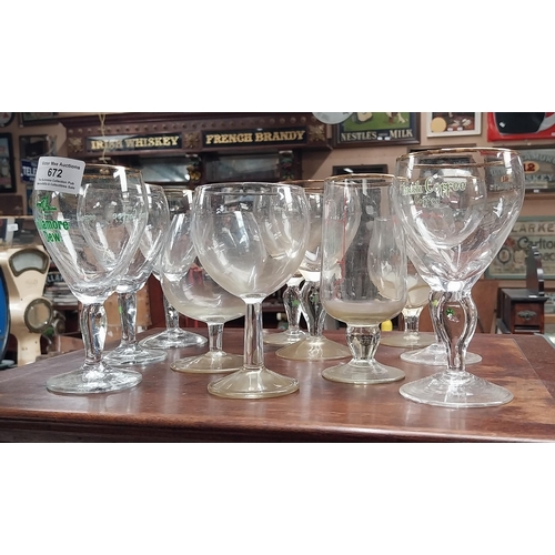 672 - Miscellaneous lot of Tullamore Dew and Irish Coffee glasses. {14 cm H x 6 cm Dia.} approx.