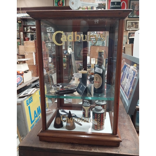 673 - 19th C. mahogany counter top shop Cadbury's Chocolates display cabinet - Harris and Sheldon Ltd Birm... 