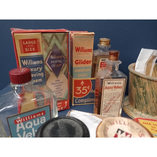 686 - Collection of twelve mixed cosmetic items original period bottles, boxes, tubes etc }. - NOT AVAILAB... 