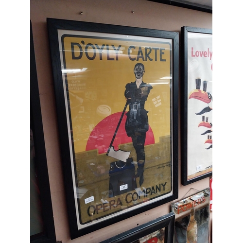 69 - Framed D'Oyly Carte Opera Company advertising print. {81 cm H x 56 cm W}.