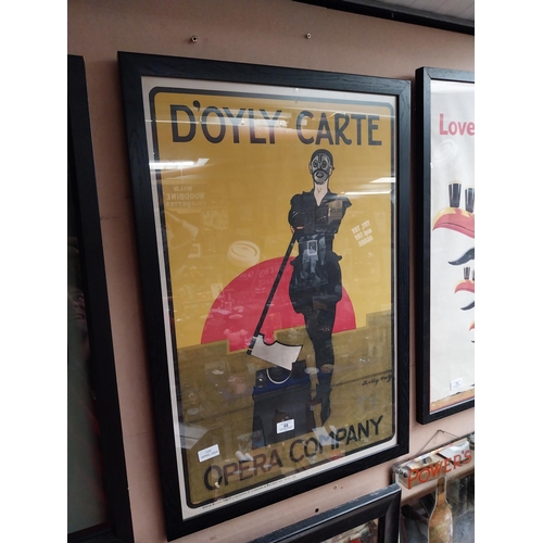 69 - Framed D'Oyly Carte Opera Company advertising print. {81 cm H x 56 cm W}.