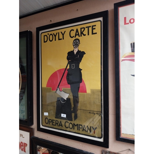 69 - Framed D'Oyly Carte Opera Company advertising print. {81 cm H x 56 cm W}.