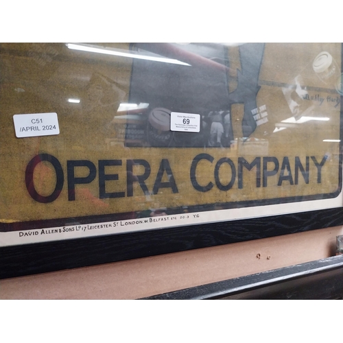 69 - Framed D'Oyly Carte Opera Company advertising print. {81 cm H x 56 cm W}.