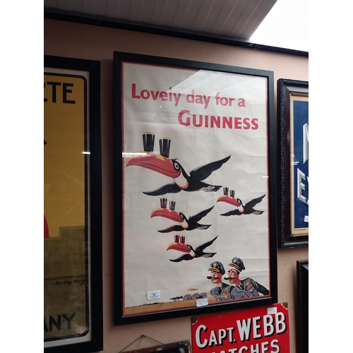 70 - Original Lovely Day for A Guinness framed advertising print. {78 cm H x 54 cm W}.