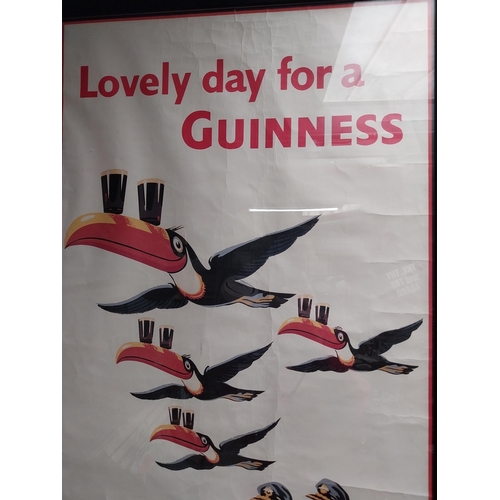 70 - Original Lovely Day for A Guinness framed advertising print. {78 cm H x 54 cm W}.