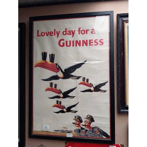 70 - Original Lovely Day for A Guinness framed advertising print. {78 cm H x 54 cm W}.