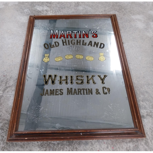 707 - Martin's Old Highland Whisky James Martin & Co Leith Scotland advertising mirror. { 142cm H X 115cm ... 