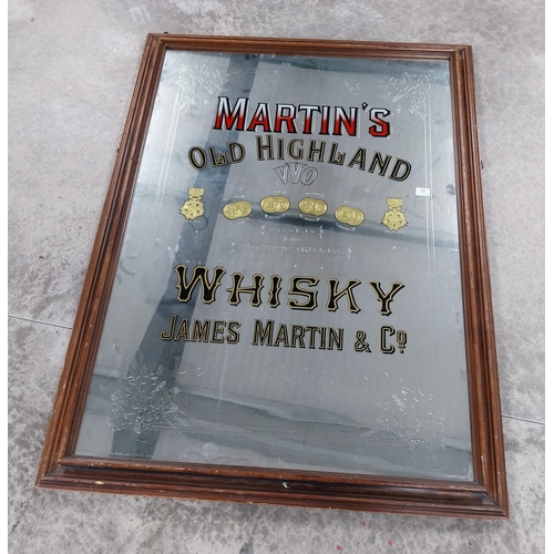 707 - Martin's Old Highland Whisky James Martin & Co Leith Scotland advertising mirror. { 142cm H X 115cm ... 