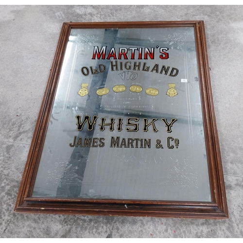 707 - Martin's Old Highland Whisky James Martin & Co Leith Scotland advertising mirror. { 142cm H X 115cm ... 