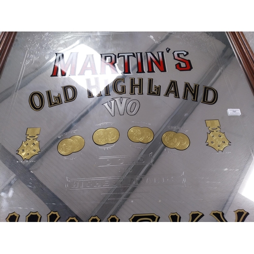 707 - Martin's Old Highland Whisky James Martin & Co Leith Scotland advertising mirror. { 142cm H X 115cm ... 