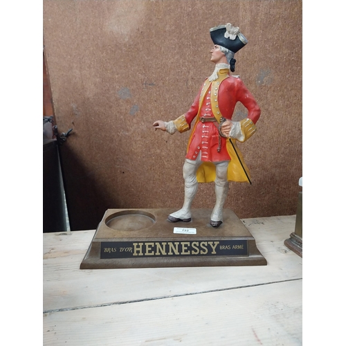 722 - Rare Hennessy Cognac advertising figure. {38 cm H x 30 cm W x 15 cm D}.