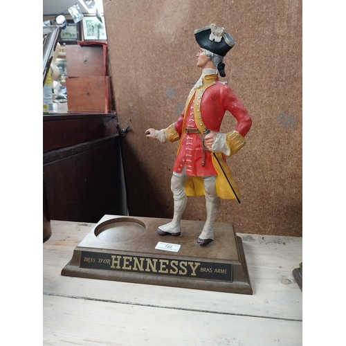 722 - Rare Hennessy Cognac advertising figure. {38 cm H x 30 cm W x 15 cm D}.