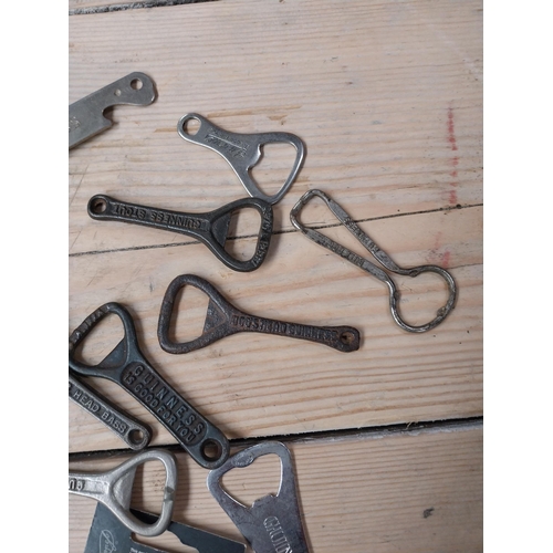 730 - Seventeen assorted Metal bottle openers all marked Guinness. PART OF THE DAVID HUGHES COLLECTION.