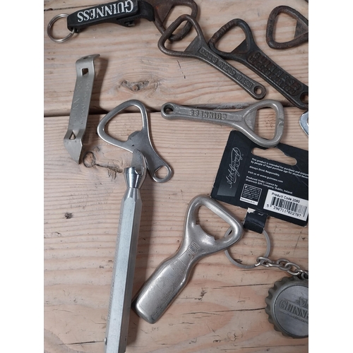 730 - Seventeen assorted Metal bottle openers all marked Guinness. PART OF THE DAVID HUGHES COLLECTION.