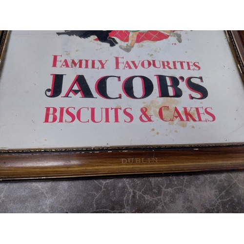 732 - Jacob's Family Favourites Biscuits and Cakes framed showcard. {56 cm H x 43 cm W}.