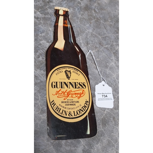 734 - One FES bottle Guinness exports cardboard Display calendar 1953 and one cardboard Bottle of Guinness... 