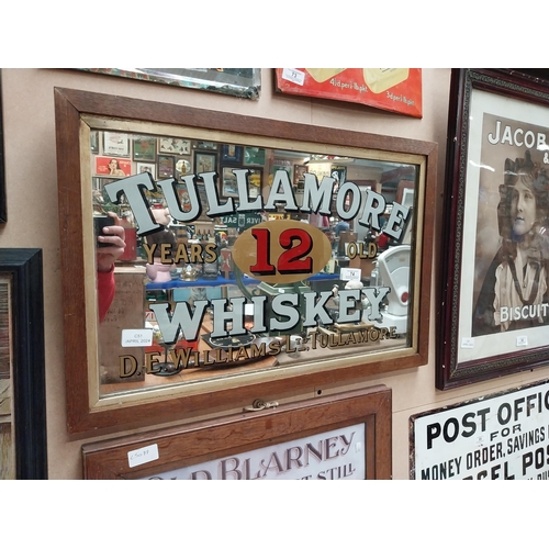 74 - Original framed Tullamore Whiskey D E Williams Ltd Tullamore advertising mirror. {42 cm H x 62 cm W}... 