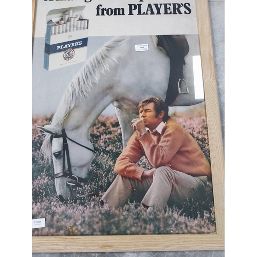 746 - Framed A Man Gets Real Pleasure From Player's advertising showcard. {82 cm H x 57 cm W}.