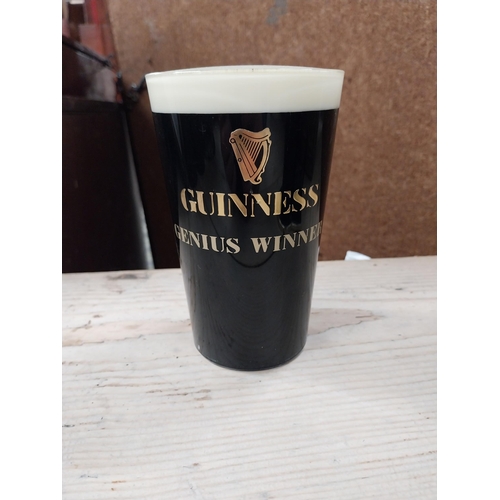 749 - Two plastic Guinness bar fonts. {14 cm H x 14 cm W x 10 cm D} and {14 cm H x 8 cm Dia.}. PART OF THE... 