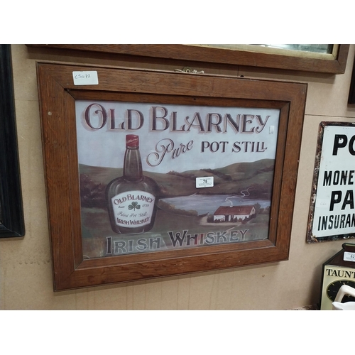 75 - Framed Old Blarney Pure Pot Still Irish Whiskey advertising print. {40 cm H x 51 cm W}.