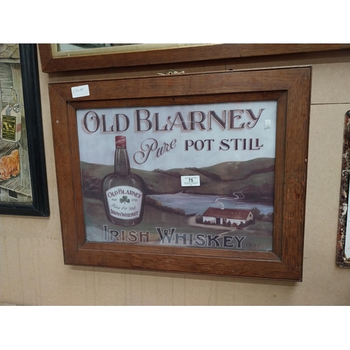 75 - Framed Old Blarney Pure Pot Still Irish Whiskey advertising print. {40 cm H x 51 cm W}.