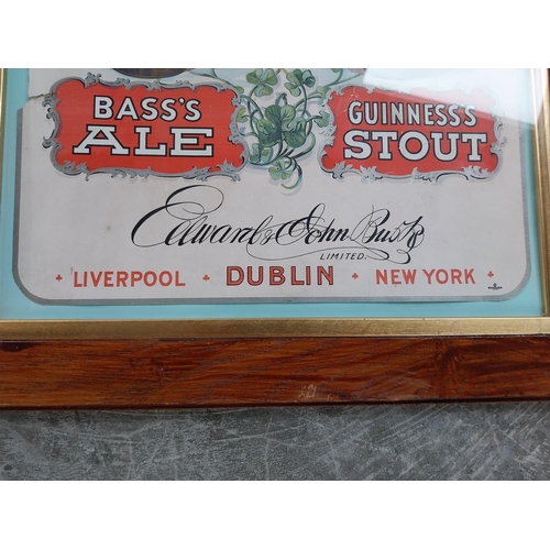 751 - Rare original E and J Burke's Bass Ale and Guinness Stout framed advertising print. {49 cm H x 40 cm... 