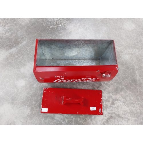 767 - Metal Coca Cola Ice Box. {46 cm H x 36 cm W x 23 cm D}.