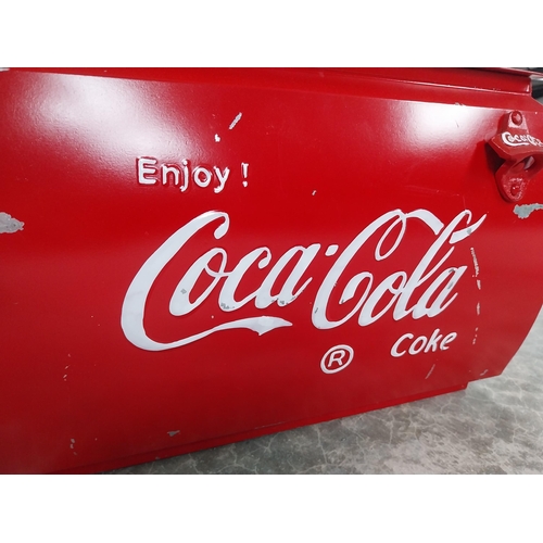 767 - Metal Coca Cola Ice Box. {46 cm H x 36 cm W x 23 cm D}.