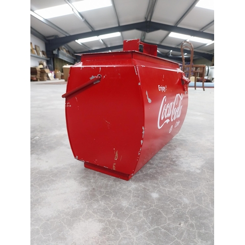 767 - Metal Coca Cola Ice Box. {46 cm H x 36 cm W x 23 cm D}.