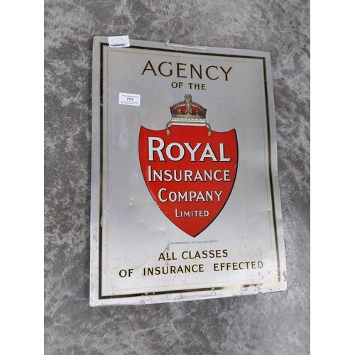 771 - Agency of the Royal Insurance Company limited advertising sign.