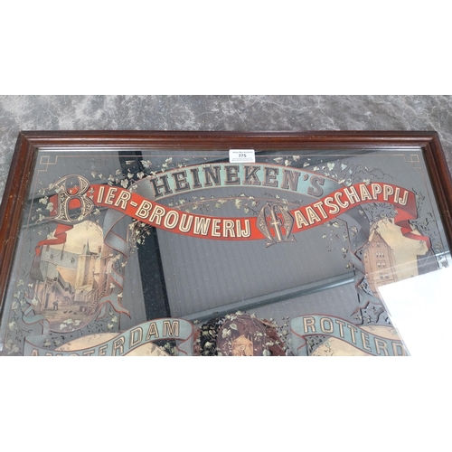 775 - German Heineken advertising mirror. {46 cm H x 64 cm W}.