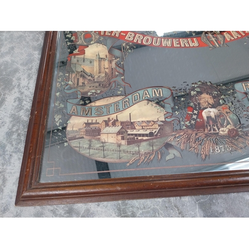 775 - German Heineken advertising mirror. {46 cm H x 64 cm W}.