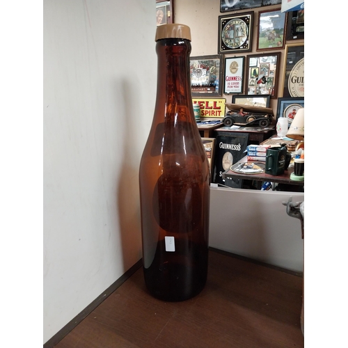 778 - Rare glass Guinness display bottle {66 cm H x 17 cm Dia.}.