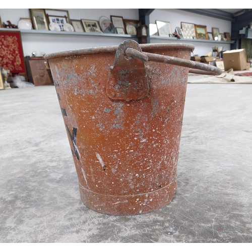 781 - WWII Fire Only galvanised bucket. {38 cm H x 25 cm Dia.}.