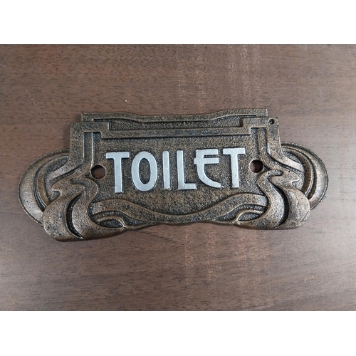 782 - Two Art Deco style Toilet door plaques. {8 cm H x 15 cm W}.