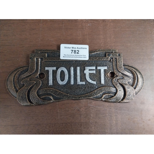 782 - Two Art Deco style Toilet door plaques. {8 cm H x 15 cm W}.