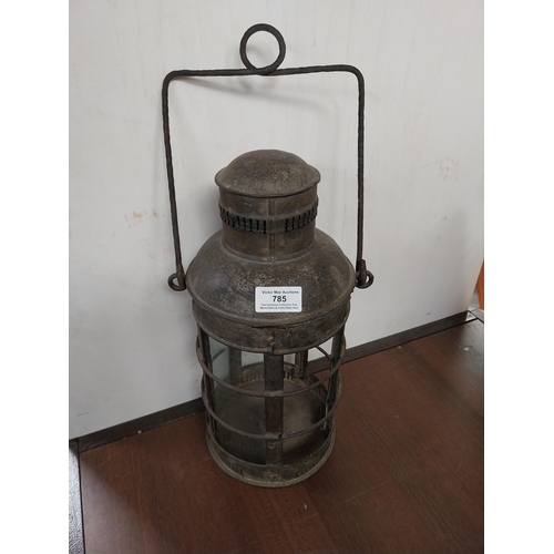 785 - 19th C. metal candle lantern. {32 cm H x 17 cm Dia.}.